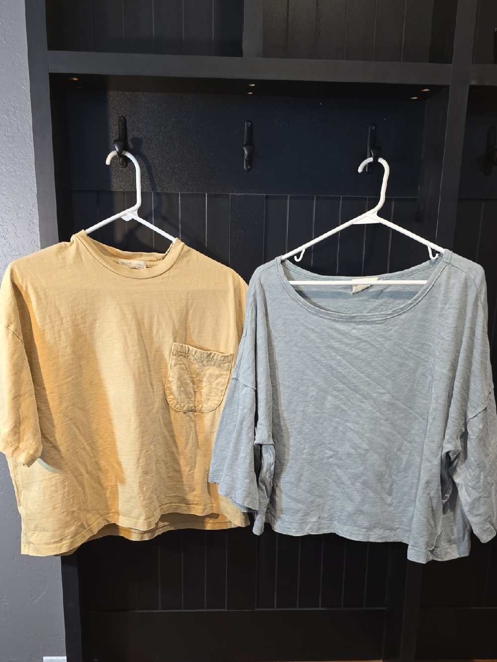 Gilded Intent mustard yellow And Mint crewneck tees